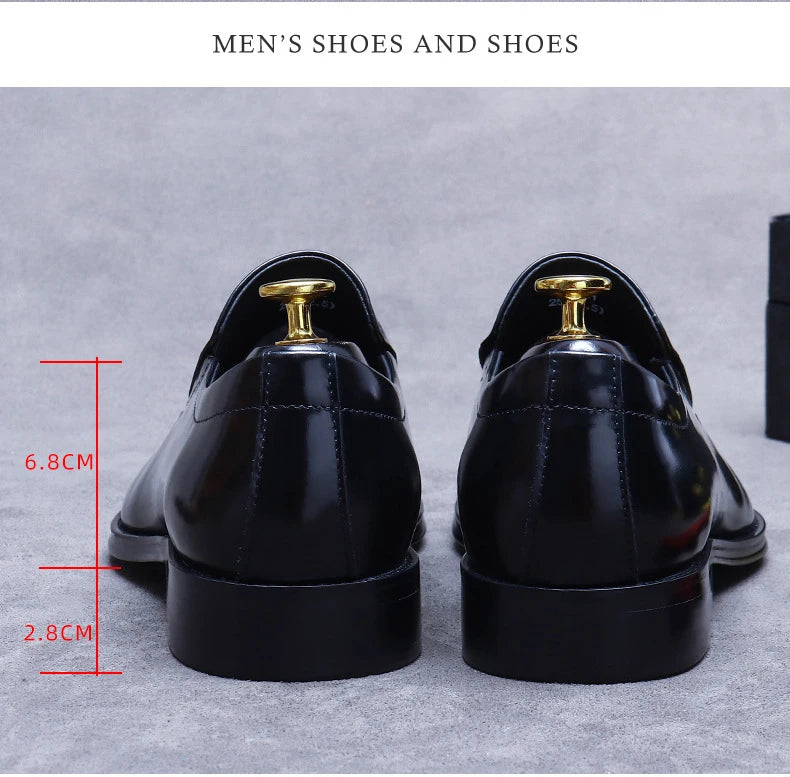 Men's Pointed Toe Genuine Cowhide Leather Loafers