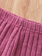 Girls' Knitted Long Sleeve Coat Long Pants Three-Piece Set T4855OBMDD