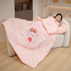 Wearable Fleece Blanket and Cozy Sherpa Hoodie Wrap