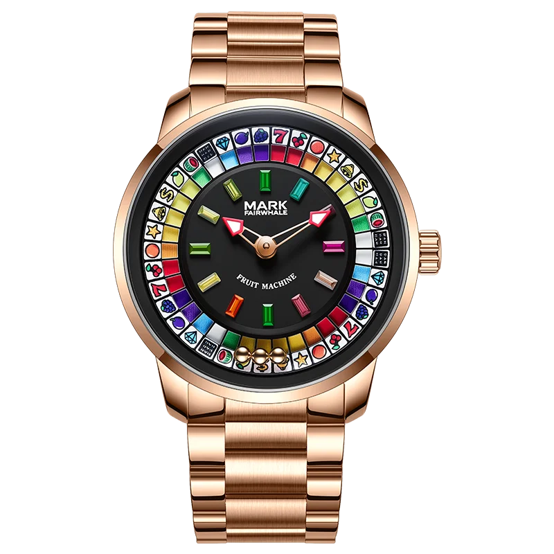 Men's Full Color Rotatable Dial Quartz Watch with Luminous Wheel