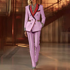 Women's Leopard Print Two-Piece Suit Set