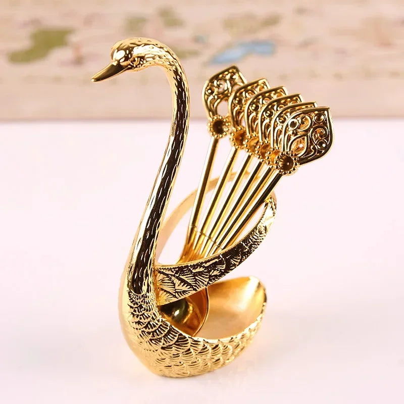 Swan Tableware Holder and Stainless Steel Utensil Stand