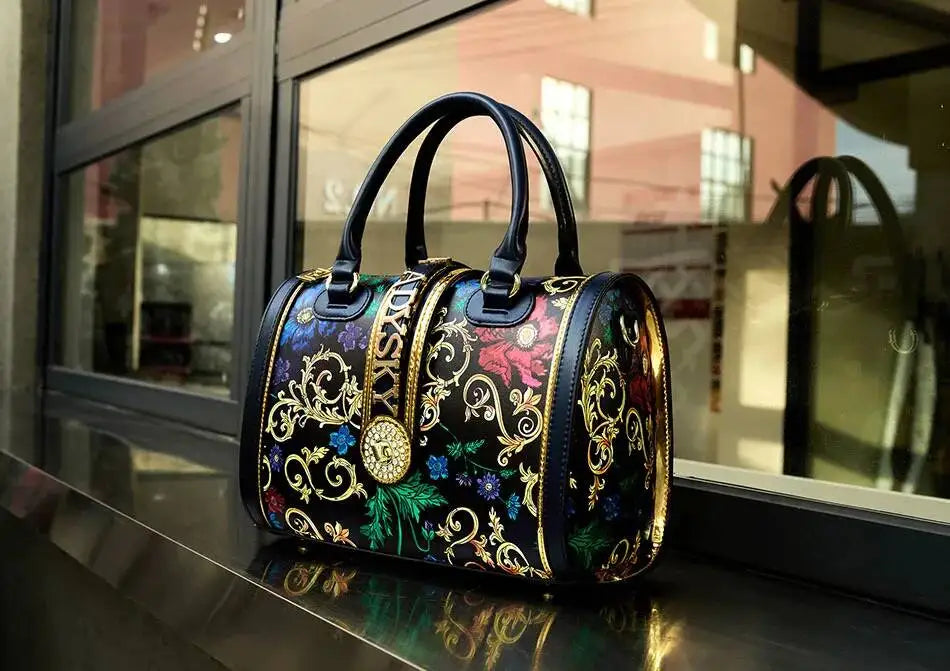 Women's Microfiber Synthetic Leather Boston Handbag