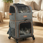 Portable Breathable Double Layer Pet Trolley Bag