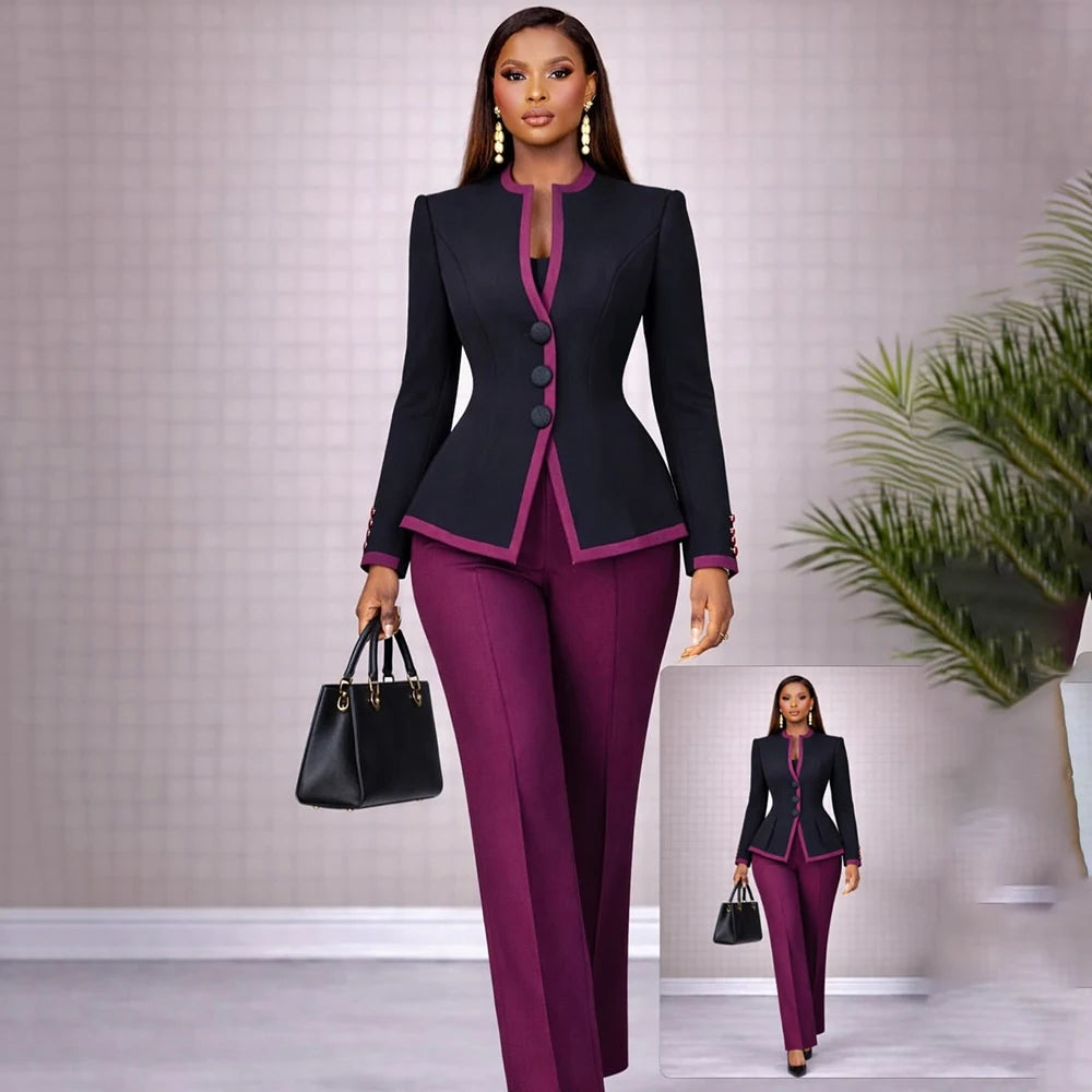 Men's Tailored Two-Piece Blazer and Pants Suit