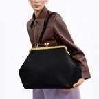 Women's Retro Kiss Lock Frame Shoulder Clutch Bag