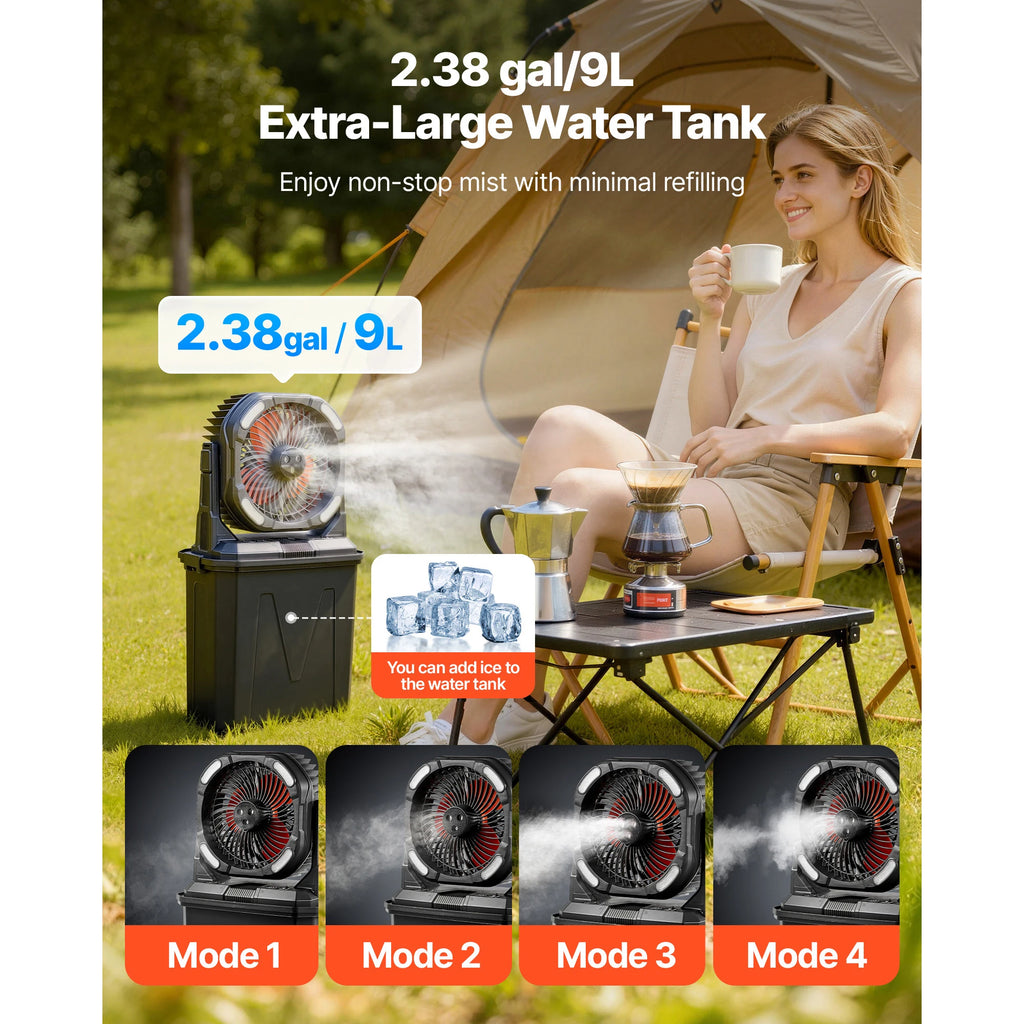 Portable Misting Fan and Outdoor Rechargeable Cooling Fan