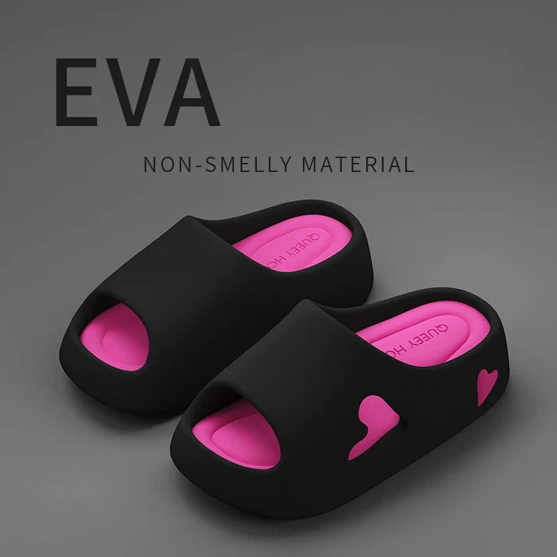 Women's Heart Pattern EVA Cloud Slipper Slides Platform
