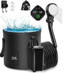 Portable Camping Shower with Rechargeable 6000mAh Pump and 5.3 Gallon Bag