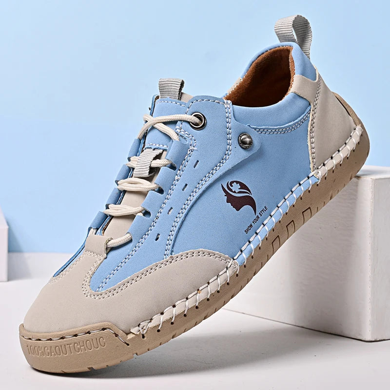 Women's Handmade Leather Casual Shoes British Style Retro Sneakers
