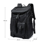 Men's Fashion PU Leather Large Capacity Travel Laptop Backpack