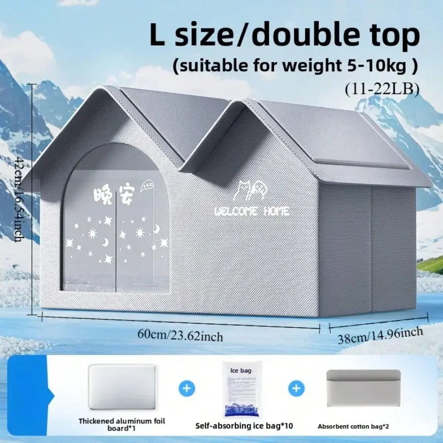 Cooling Ice House Pet Bed All-Season Oxford Dog and Cat Sofa