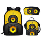 Kids' 3D Audio Speaker Print 3-Piece Backpack Lunch Bag and Pencil Case Set