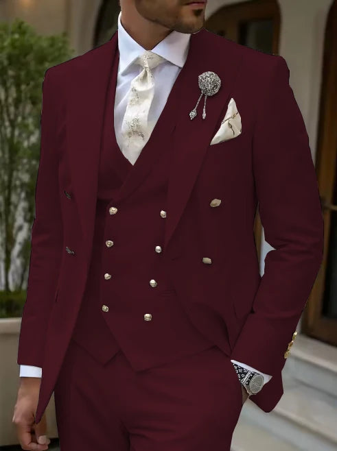 Men's Solid Color Lapel Short Sleeve Zipper Trouser Suit