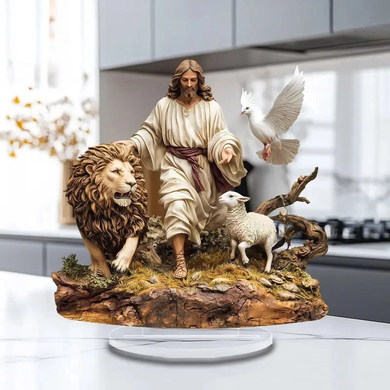 Flat Acrylic Nativity Scene Plaque and Tabletop Signboard