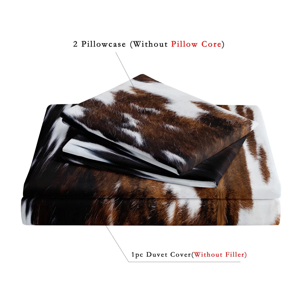 Rustic Cow Pattern Duvet Cover and Printed Bedding Set