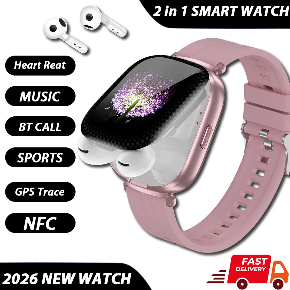 Two-in-One Smartwatch with Built-In Wireless TWS Earbuds D22