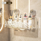 Wall Mounted Water Ripple Suction Shower Storage Basket Rack SSW045