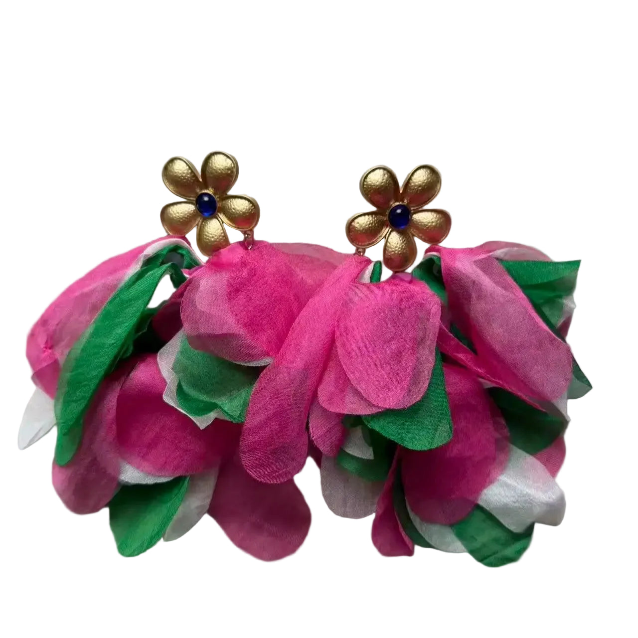 Women's Trendy Bohemian Flower Leaves Tassel Dangle Earrings