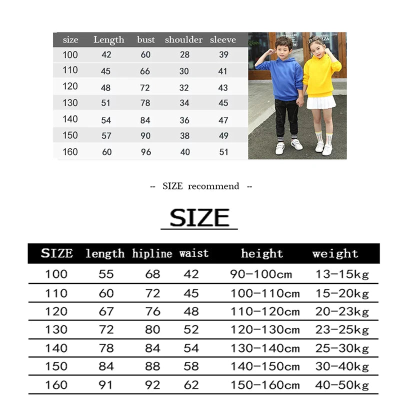 Girls' Print Hoodie Pants Two-Piece Set