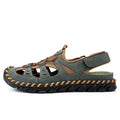 Men's Breathable Mesh Leather Sandals Closed Toe Outdoor Beach Shoes