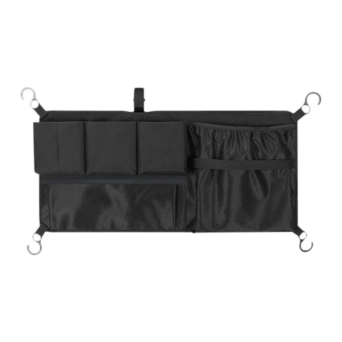 Foldable Wagon Side Storage Bag with Multi-Pocket Mesh Organizer