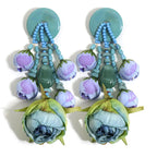 Women's Trendy Bohemian Simulation Rosebud Beaded Dangle Earrings