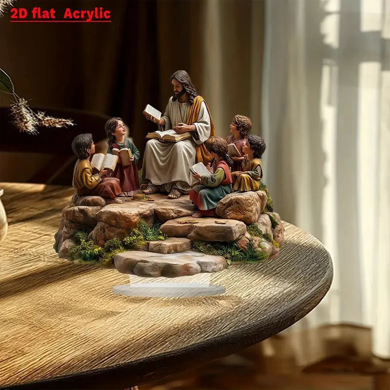 Flat Acrylic Nativity Scene Plaque and Tabletop Signboard