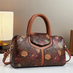 Women's Large Capacity PU Leather Boston Shoulder Crossbody Bag