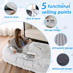 Washable Faux Fur Orthopedic Human Dog Bed for People and Pets