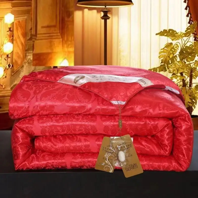 Mulberry Silk Jacquard Duvet Cover and Satin Bedding Set