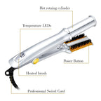 2-in-1 Rotating Hair Curler and Straightener Brush 001