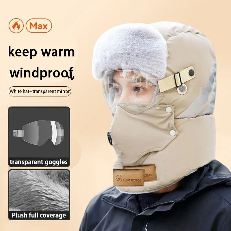 Unisex Windproof Thickened Plush Riding Face Mask Hood