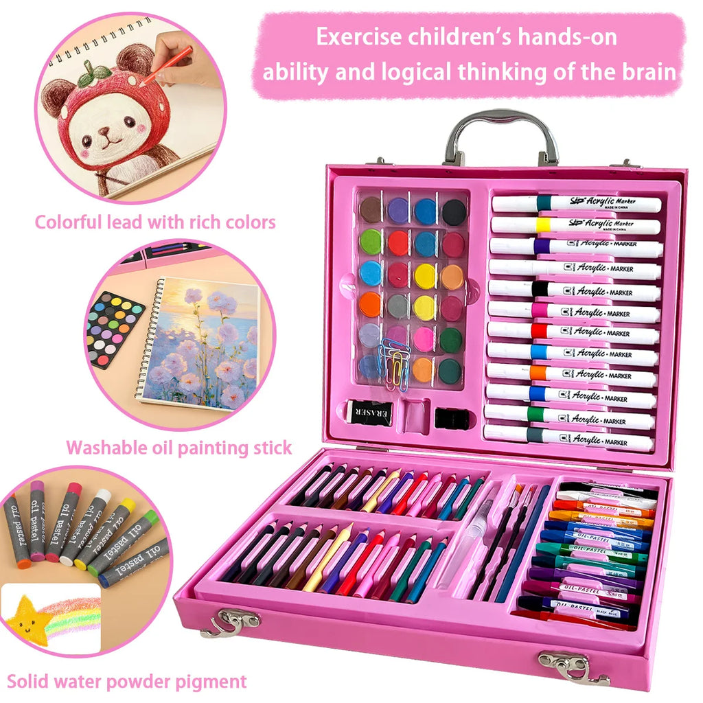 Pink Unicorn 88-Piece Art Painting and Drawing Kit Gift Box Set