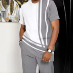 Men's Oversized 3D Printed T-Shirt and Pants 2-Piece Set