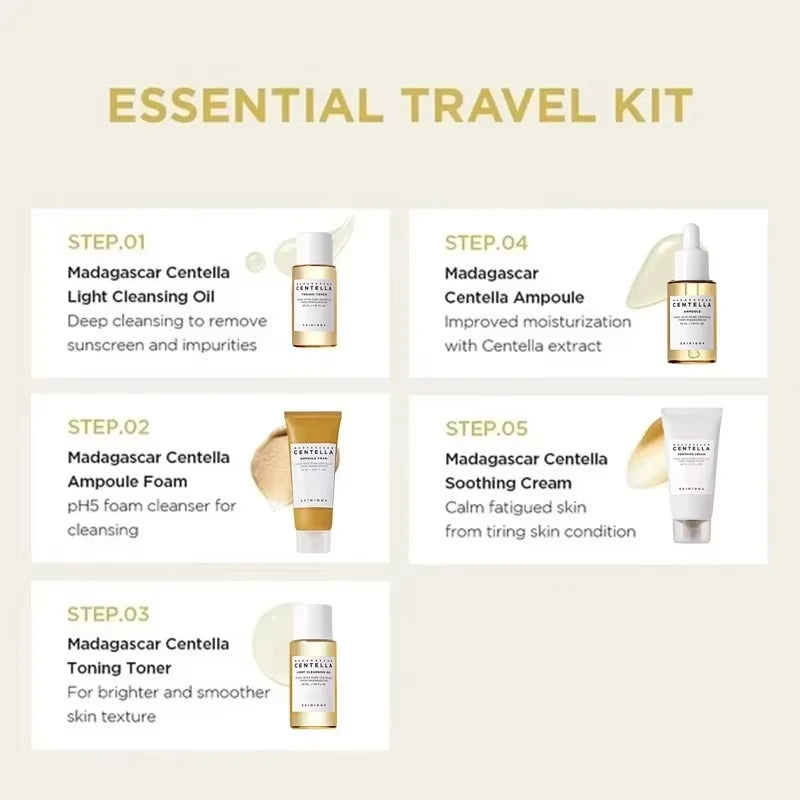 SKIN1004 Madagascar Centella Travel Skincare Kit 5-Piece Set