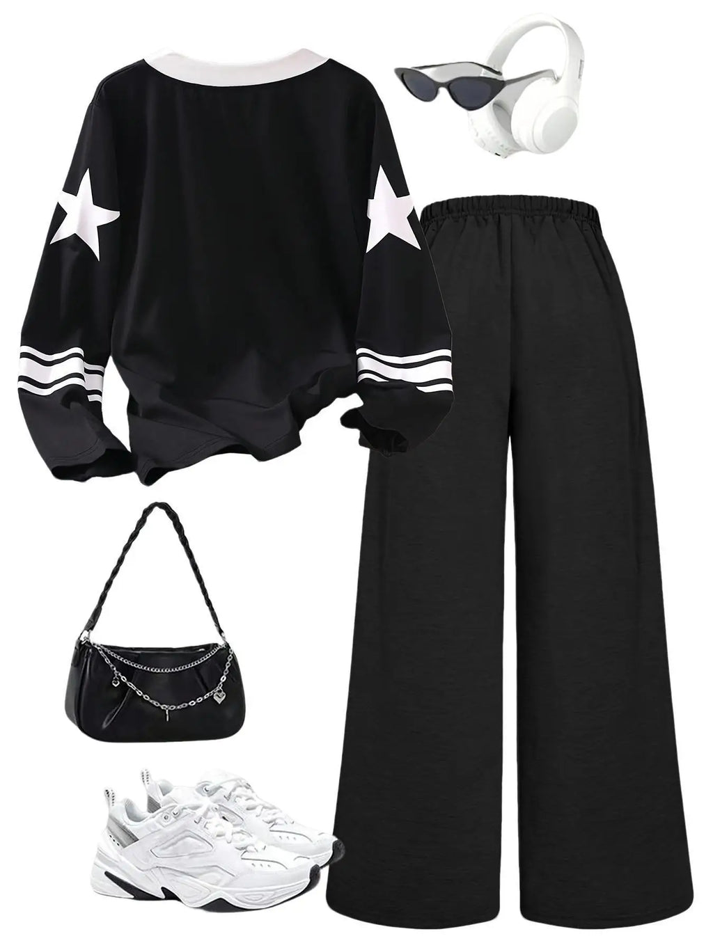 Girls' Digital Print Long Sleeve Top Pants Two-Piece Set