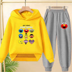 Kids' Printed Hooded Sweatshirt Pants Two-Piece Set