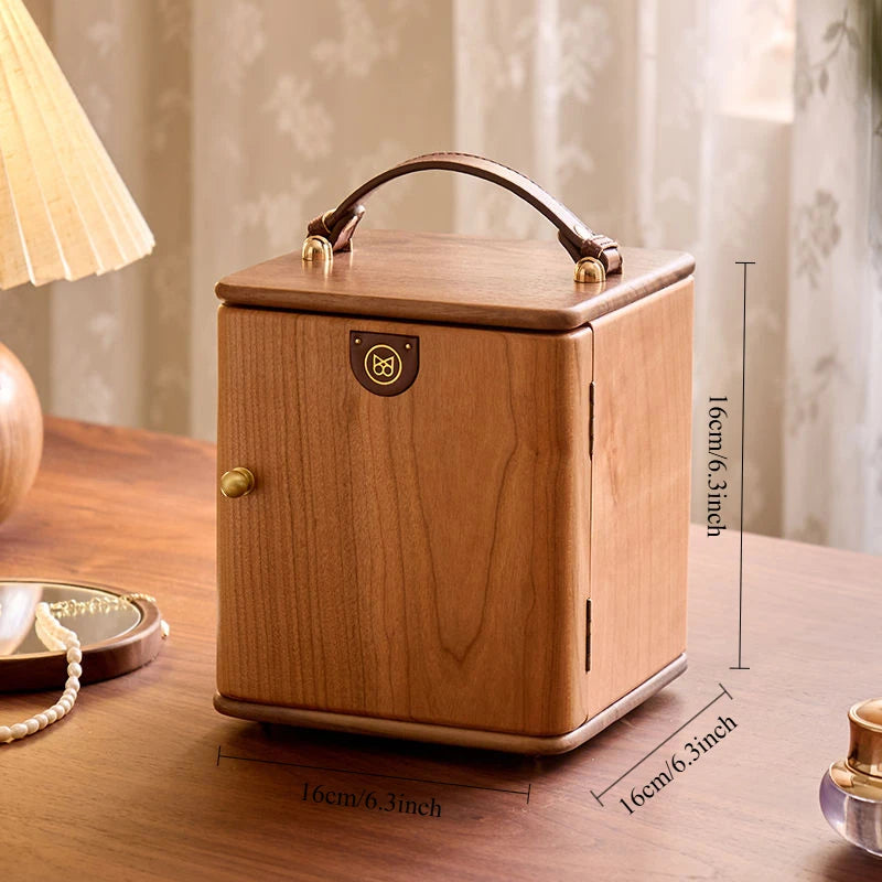 Solid Wood Multi-Layer Jewelry Storage Box and Organizer