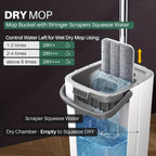 Flat Floor Mop and Reusable Pads Set for Wet and Dry Cleaning