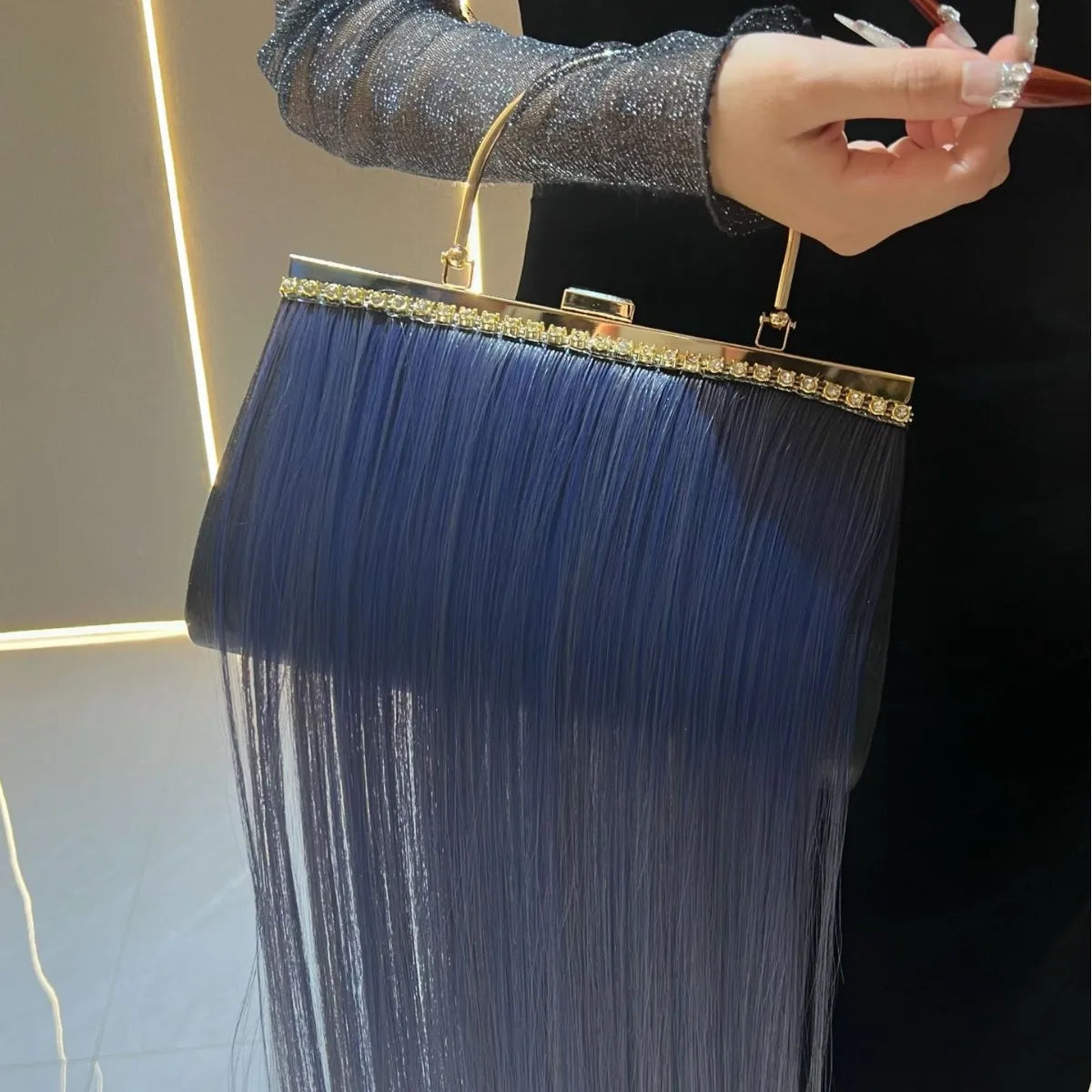 Women's Pleated Shell Pattern Clutch Shoulder Handbag