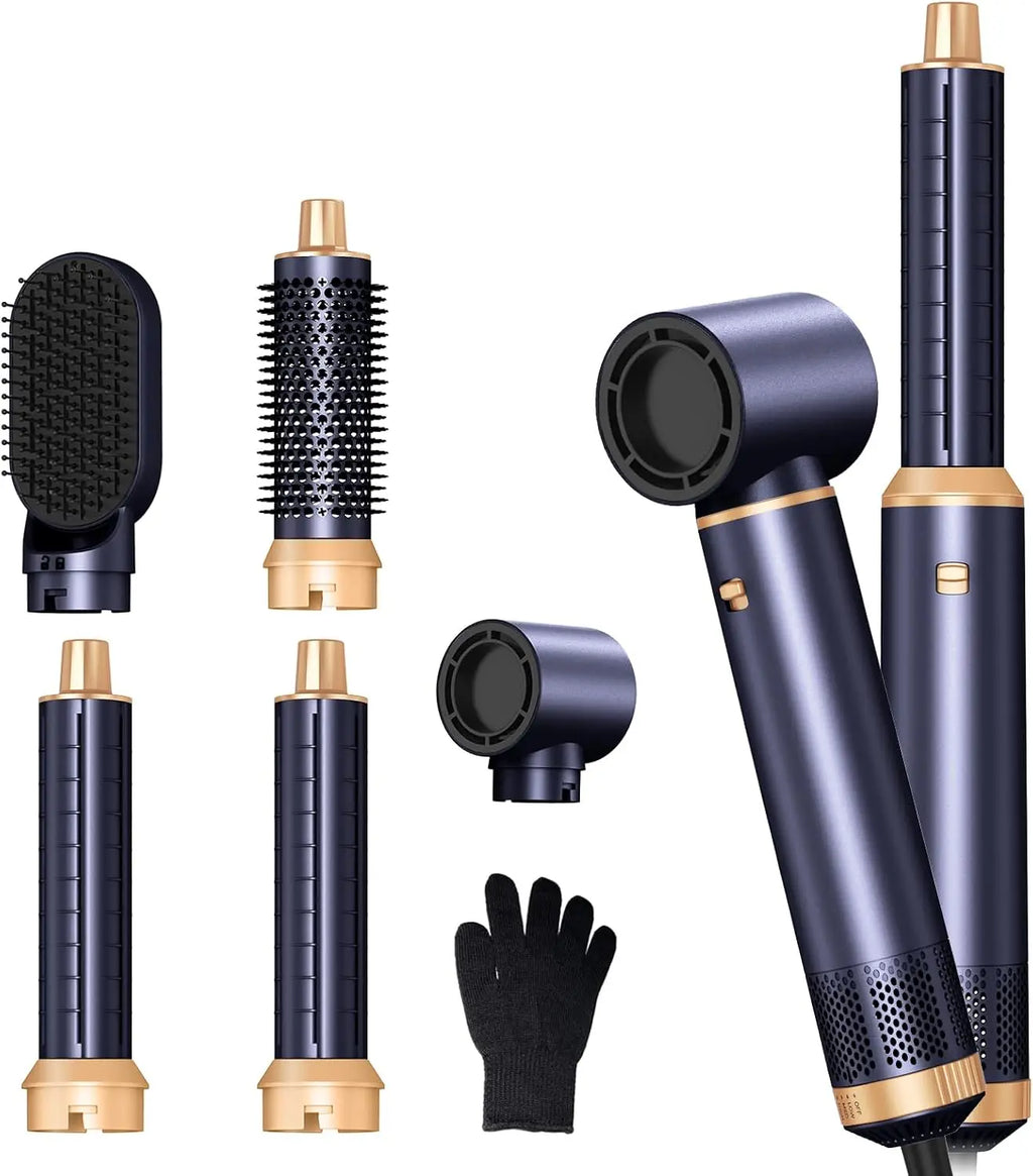 5-in-1 Hair Dryer Brush Negative Ion Air Styler Curler Set