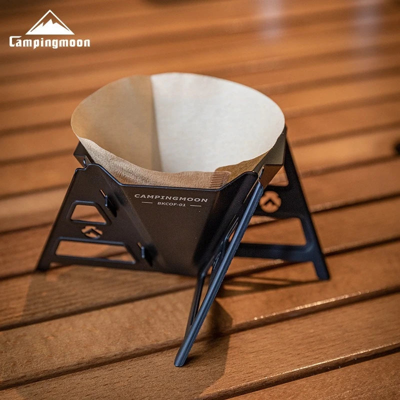 Foldable Camping Coffee Dripper and Portable Titanium Plated Funnel Rack