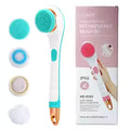 Electric Body Brush Back Scrubber Waterproof Rechargeable Exfoliating Massage Set