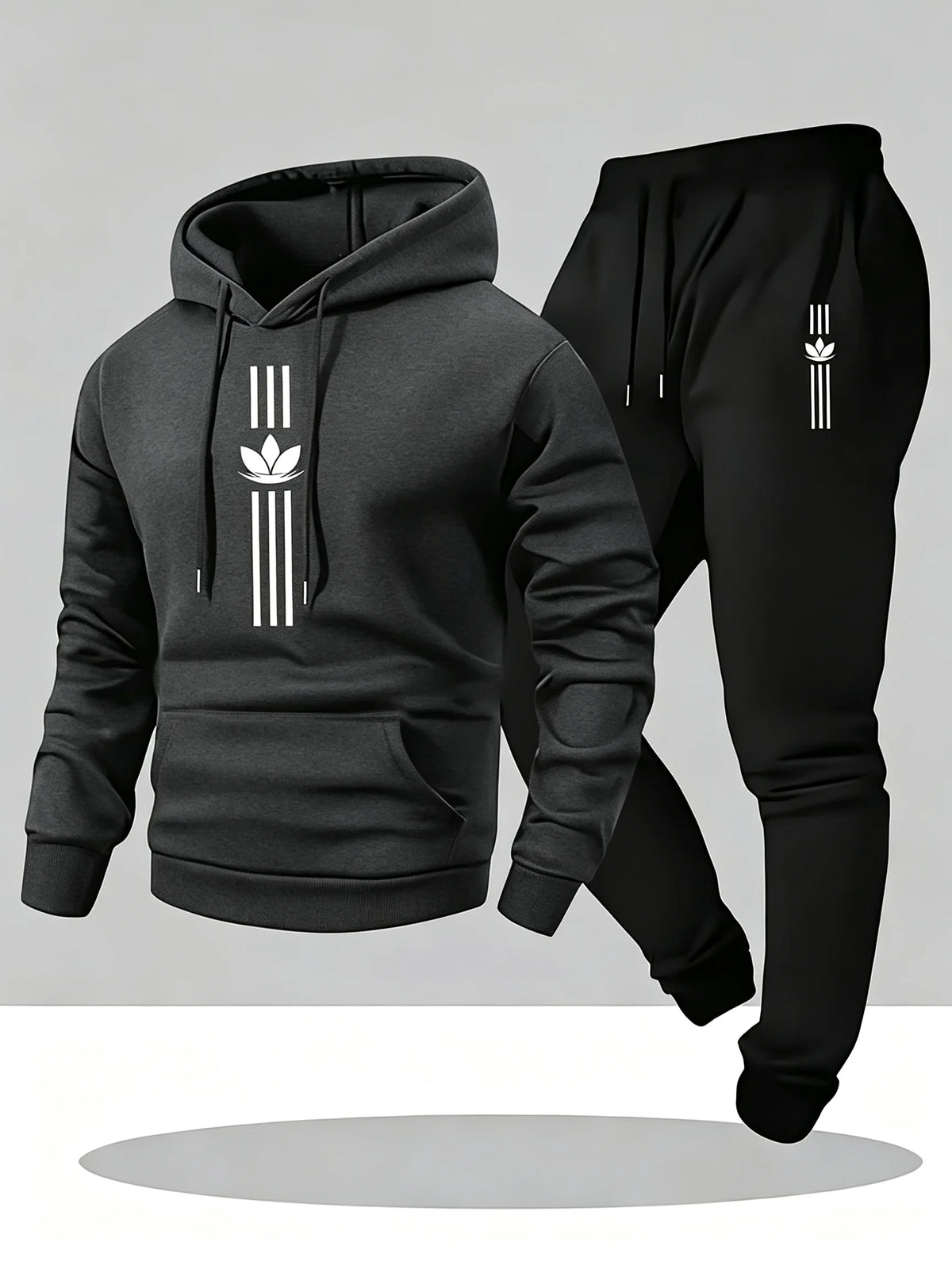 Men's Casual Hoodie and Sweatpants Two Piece Tracksuit Set