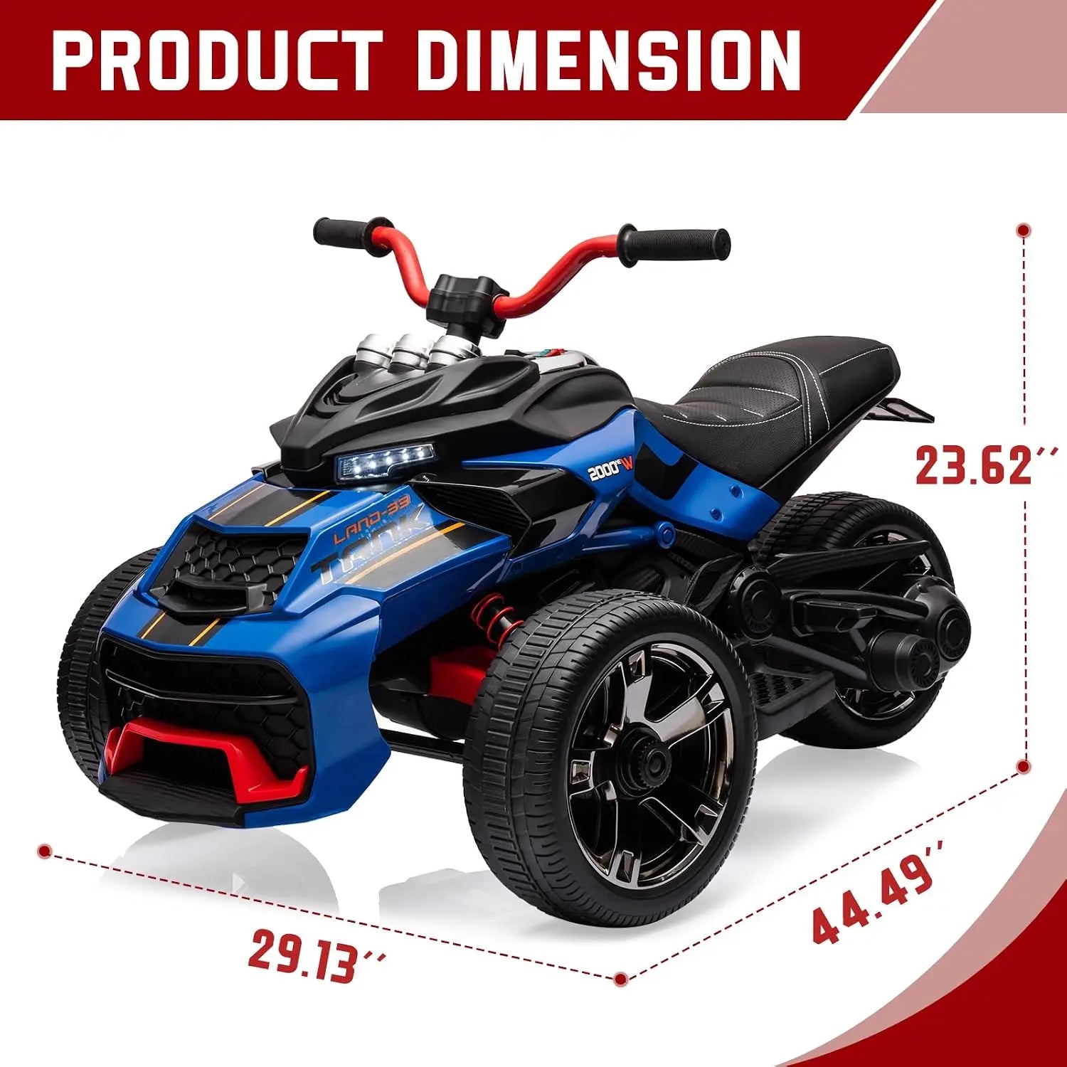 Kids 12V Battery Powered Electric Ride on ATV 3 Wheeler Toy Car