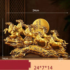 Eight Horses Resin Ornament and Feng Shui Desktop Figurine