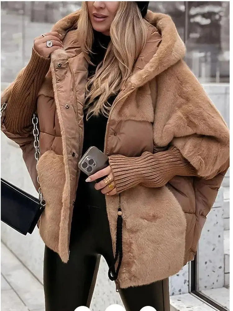 Women's Loose Fit Hooded Cotton Jacket Coat