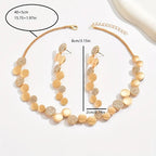 Women's Fashion Rhinestone Disc Choker Necklace and Earrings Set
