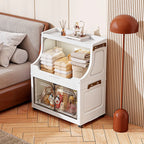 14.6in Foldable PP Plastic Storage Cabinet and Rolling Organizer